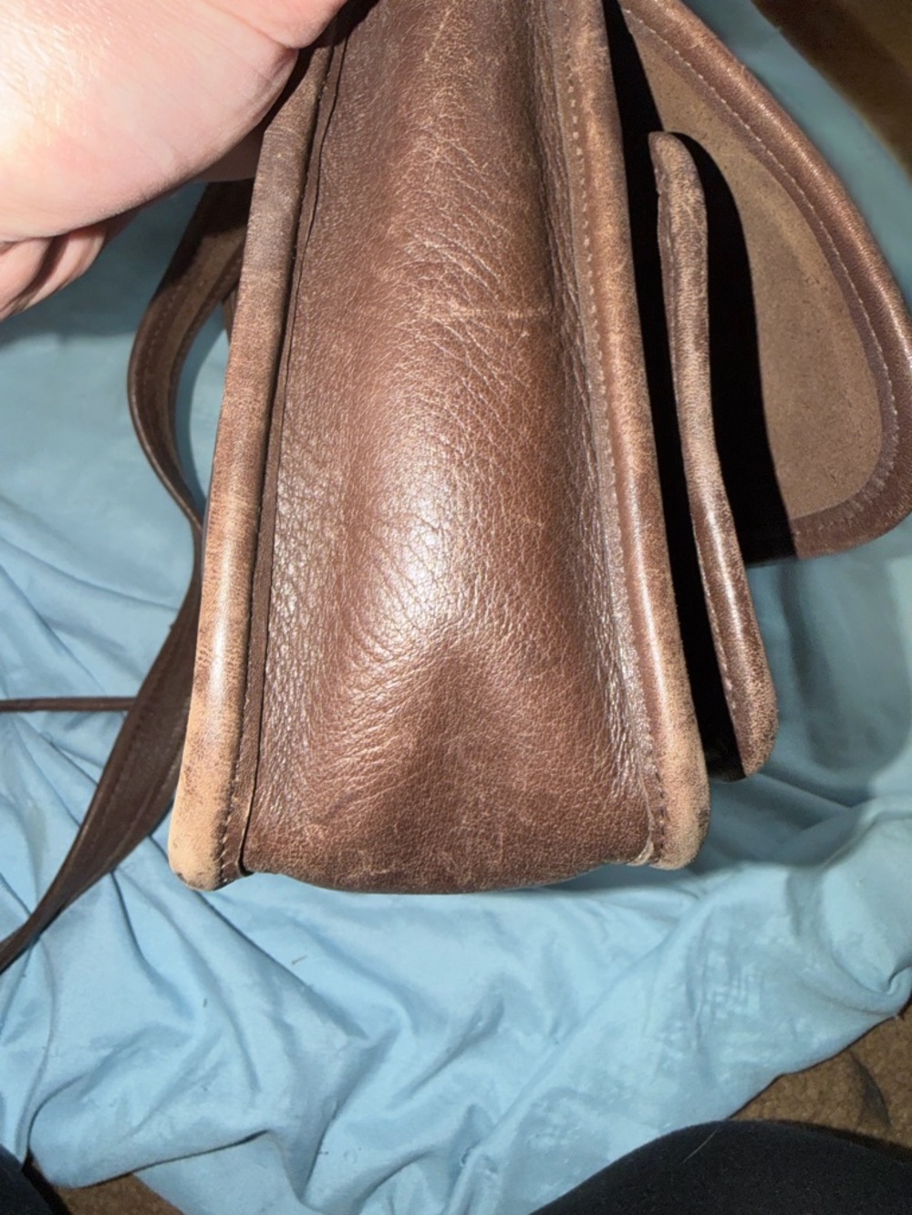 Vintage Coach Station Bag 9061 Brown Leather Crossbody USA Made Turnlock - Picture 11 of 14